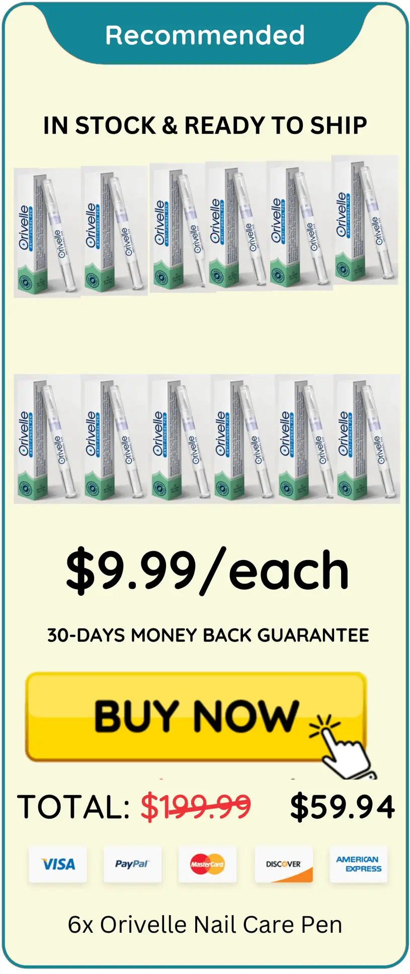 Oriveille Nail Fungus Pen offer package price – Oriveille